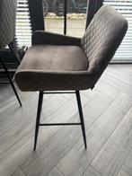 Richmond draaibare barstoel Linsey khaki velvet, 4 krukken, Ophalen, Zo goed als nieuw, 60 tot 90 cm