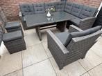 Loungeset diningset tuinset wicker antraciet, Tuin en Terras, Ophalen, Gebruikt, Meer dan 8 zitplaatsen, Eettafel