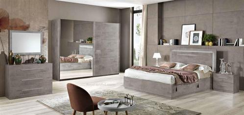 Slaapkamer Orjinal letto Città met led lamp hoogglans marmer, Huis en Inrichting, Slaapkamer | Complete slaapkamers, Nieuw, Tweepersoons