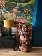 Grote Vrolijke Boeddha - 80cm, Tuin en Terras, Ophalen of Verzenden, Zo goed als nieuw, Hout, Boeddhabeeld