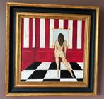 Schilderij ‘Spiegeltje aan de wand’, Antiek en Kunst, Kunst | Schilderijen | Abstract, Ophalen of Verzenden