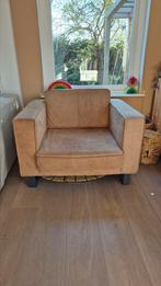 woood cognac pilotenleren fauteuil, Huis en Inrichting, Fauteuils, Ophalen, Gebruikt, 75 tot 100 cm, Leer