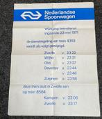 Poster NS ‘Wijziging treindienst Zwolle - Zutphen’ (1971), Verzamelen, Spoorwegen en Tramwegen, Ophalen of Verzenden, Trein, Zo goed als nieuw