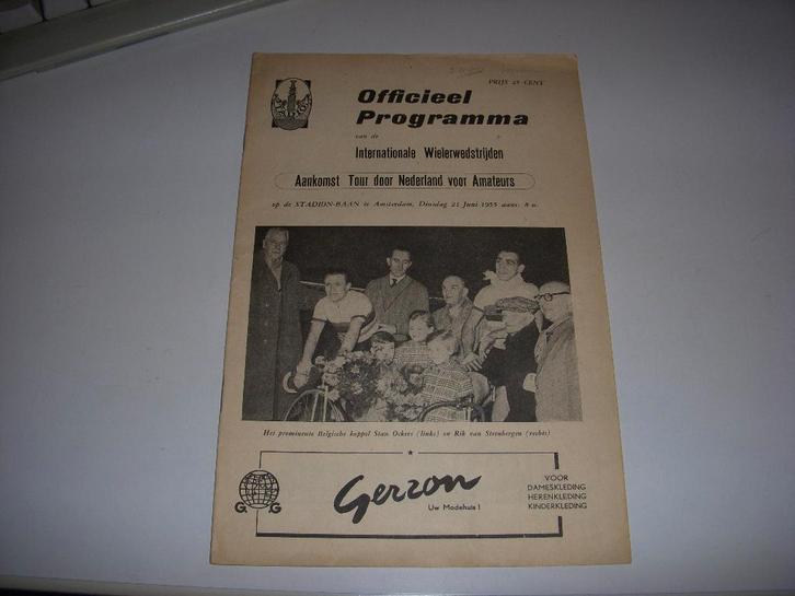 Programmaboekje Olympisch Stadion wielrennen 1955, Verzamelen, Sportartikelen en Voetbal, Gebruikt, Overige typen, Overige sporten