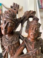 Ebbenhouten Beeld Rama en Sita Indonesië Handgesneden Kunstw, Antiek en Kunst, Ophalen of Verzenden