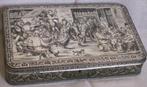 Oude gedecoreerd blik met deksel Belgium schilderij Teniers, Verzamelen, Ophalen of Verzenden, Gebruikt, Overige