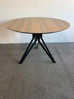 Ronde eettafel HPL warm eiken 110cm, Rond, Ophalen of Verzenden, Zo goed als nieuw, Info@betaalbaar-design.nl