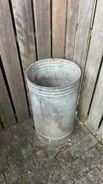 Grote zinken emmer/teil (industriële afvalbak), Antiek en Kunst, Ophalen