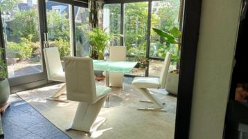 MUSTERRING stoelen wit leer beschikbaar voor biedingen