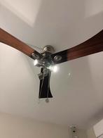 Ventilator lamp met spotjes - Walnoot bruin, Ophalen of Verzenden, Zo goed als nieuw, Hout, Minder dan 50 cm