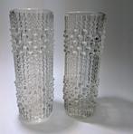 2 Vintage vazen 23cm Candle Wax František Pečeny, Ophalen of Verzenden, Overige kleuren, Glas, Minder dan 50 cm