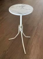 Vintage Rond Plantentafeltje Bijzet-Tafeltje Marmer-blad, Ophalen of Verzenden