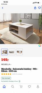 Salontafel Ashley - Wit - Eiken - 100 cm, Ophalen, Gebruikt, 50 tot 100 cm, Minder dan 50 cm