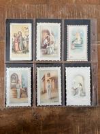6 oude devotieprentjes met kant, devotie H, Verzamelen, Ophalen of Verzenden