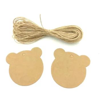 10 beren kaartjes met jute touw beschikbaar voor biedingen