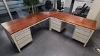 Losmaakbaar Hoekbureau Met Ladekasten, 2 x 2m, Huis en Inrichting, Bureaus, Ophalen, Gebruikt, Bureau
