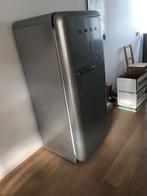 Zilvergrijze SMEG-koelkast, Witgoed en Apparatuur, Koelkasten en IJskasten, Ophalen, Gebruikt, 200 liter of meer, 60 cm of meer