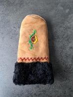 Mooie leren dameswanten met schapenwol en borduursel - Nieuw, Kleding | Dames, Mutsen, Sjaals en Handschoenen, Maat 38/40 (M)