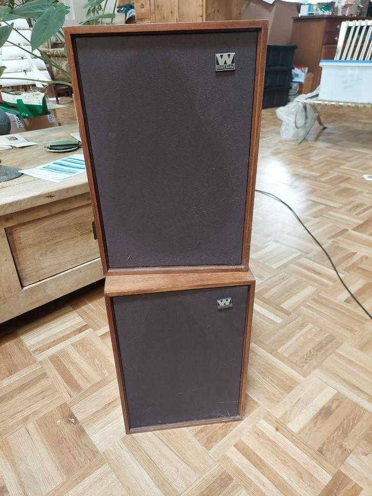 Wharfedale Denton 2XP - Vintage Speakers (2 stuks), Audio, Tv en Foto, Luidsprekers, Gebruikt, Front, Rear of Stereo speakers