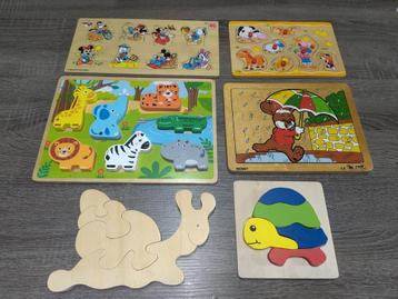 6 houten puzzels beschikbaar voor biedingen
