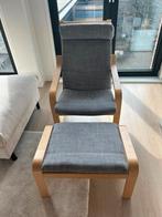 IKEA Poäng fauteuil en voetenbank, Zo goed als nieuw, Hout, Ophalen