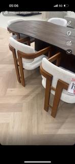 Japandi Eetkamerset: Tafel + Stoelen - Nieuw!, Huis en Inrichting, 100 tot 150 cm, Rond, Nieuw, Ophalen of Verzenden
