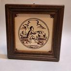 Vintage Tegeltableau met Houten Lijst, Antiek en Kunst, Ophalen of Verzenden