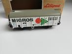 Liliput H0. Meistermodell. SBB goederen-koelwagon 'Migros.', Gelijkstroom, Wagon, Ophalen of Verzenden, Zo goed als nieuw