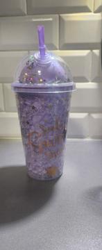 Leuke paarse beker met rietje, Ophalen of Verzenden, Nieuw
