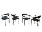Schitterende vintage fasem p40 stoelen design Gualtierotti, Huis en Inrichting, Stoelen, Vier, Gebruikt, Metaal, Zwart
