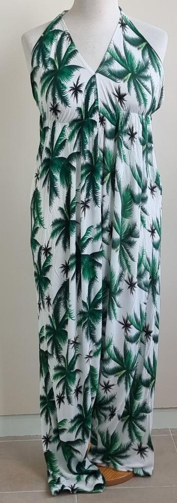 L.B.C. witte jumpsuit met groene prints mt. L, Kleding | Dames, Jumpsuits, Zo goed als nieuw, Maat 42/44 (L), Wit, Ophalen of Verzenden