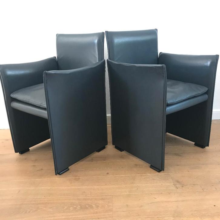 Set 2 Cassina 401 break Mario Bellini stoel stoelen vintage, Huis en Inrichting, Stoelen, Eén, Leer, Ophalen