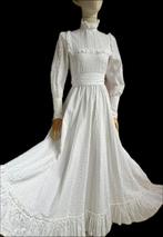 Orginele vintage bruidsjurk “prairie jurk” Laura Ashley ,, Ophalen of Verzenden, Zo goed als nieuw, Wit, Trouwjurk