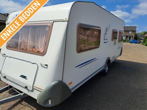 Knaus Azur 550 enkelebedden Luifel, Caravans en Kamperen, Caravans, Bedrijf, tot en met 4, 1000 - 1250 kg, Rondzit, Knaus, 2 aparte bedden