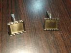 set manchetknopen zilver met goud, Sieraden, Tassen en Uiterlijk, Manchetknopen, Ophalen of Verzenden, Gebruikt, Zilver