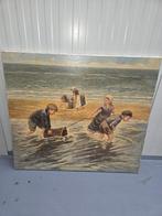 Edith van de wissel, kinderstrand olieverf, Antiek en Kunst, Kunst | Schilderijen | Klassiek, Ophalen