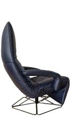 Jori relaxfauteuil- zwart leer- model Yoga, Huis en Inrichting, Fauteuils, Ophalen, Gebruikt, Minder dan 75 cm, Metaal