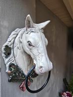 Paardenhoofd Wanddecoratie - Gietijzer - 30cm, Tuin en Terras, Ophalen of Verzenden, Zo goed als nieuw, Metaal, Dierenbeeld