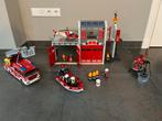 Playmobil Brandweer Set: Kazerne, Ladderwagen en Helikopters, Ophalen, Zo goed als nieuw, Complete set