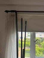 Houten gordijnrails met accessoires en muursteunen, Gebruikt, Bruin, 200 cm of meer, Vintage