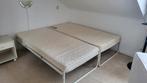 2x Metalen bedframe 195 x 93 cm incl 2 matrassen, Ophalen, Gebruikt, 90 cm, Eenpersoons