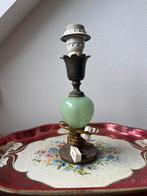 Lamp met groen opaline glas tussenstuk, Ophalen of Verzenden