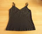 Zwarte top met strass Maat S, Kleding | Dames, Tops, Ophalen of Verzenden, Zo goed als nieuw, Zwart, Zonder mouw