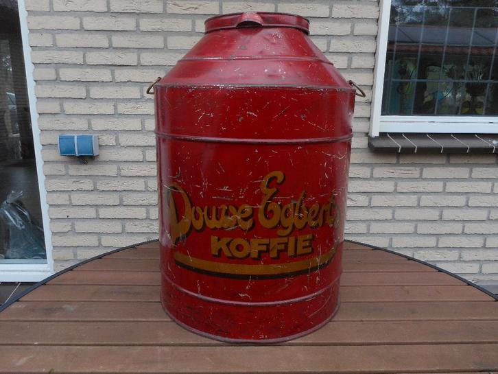 Douwe Egberts antiek groot winkelblik en prachtig opschrift., Antiek en Kunst, Curiosa en Brocante, Ophalen of Verzenden
