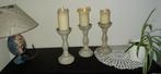 3 houten kandelaars, Antiek en Kunst, Antiek | Kandelaars, Ophalen of Verzenden, Overige materialen