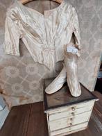 Oud oude antieke zijde zijden bruids bodice lijfje creme, Antiek en Kunst, Ophalen of Verzenden