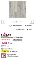 Skandor laminaat 8.0 Andorra oak 27m2, Ophalen, Zo goed als nieuw, 25 tot 50 m², Grijs