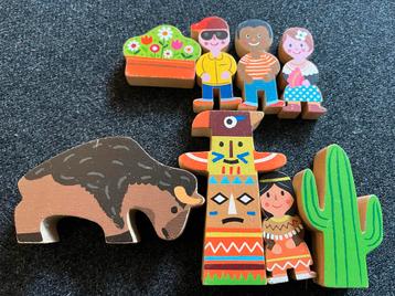 Sint schoenkado: Djeco Houten Speelgoed Figuren beschikbaar voor biedingen