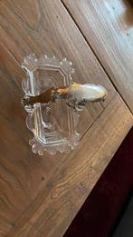 Kristallen schaal met zilver hengsel, Antiek en Kunst, Antiek | Glas en Kristal, Ophalen of Verzenden