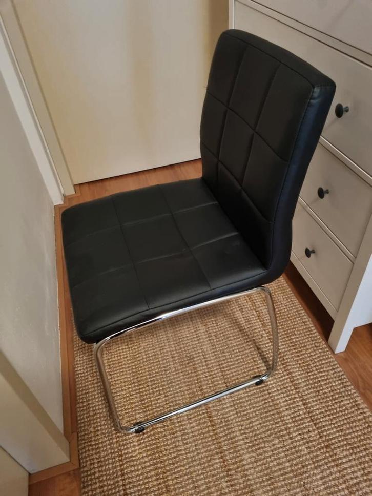 Bureaustoel stoel keukenstoel stoel zwart, Huis en Inrichting, Stoelen, Zo goed als nieuw, Leer, Metaal, Zwart, Ophalen